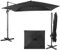 GOPLUS Parasol de Jardin Exterieur, Parasol Déporté 3x3M, avec Manivelle, 8 Baleines à Double Couche, Rotation à 360°, Anti-UV, Parasol Excentré Inclinable pour Balcon Terrasse, H.273cm, Noir