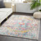 Livabliss Asmara Vintage groß 140x200 cm - Wohnzimmer, Esszimmer, Schlafzimmer, Boho Stil mit buntem Muster in Grau und Orange