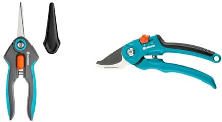 Gardena FreshCut: Ernteschere aus rostfreiem Edelstahl zum präzisen Ernten von Kräutern & Gartenschere B/S: Blumenschere für Blumen