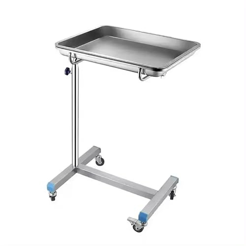 LBMED Medizinischer Laborwagen, Einpoliger Mobiler Wagen Mit Beschwerter H-Basis Und 360°-Universalrad, Höhenverstellbar Von 78–128 cm Und Trägt Sicher 33–55 Pfund, Viel Stauraum, Für Die Klinik