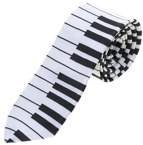 SUCHUANGUANG Men's Black & White Piano Keyboard Necktie Tie Slim Skinny Music Tie Polyester Yarn