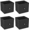 URBNLIVING Set of 1/4/6 Foldable 27cm Woven Fabric Storage Cube Box Drawer Insert Basket with Handle - Multi Colourful Collapsible Toy Arts & Crafts Bins, Durable and Lightweight for Home Office