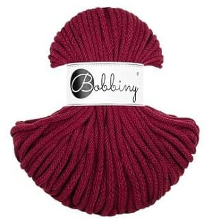 Premium Baumwoll-Flechtschnur - 5mm x 50m - Vielseitige Makramee-Kordel für Stricken, Weben, DIY-Basteln und Heimdekoration - Hochwertige Bunte Bastelschnur Flechtkordel - Wine Red
