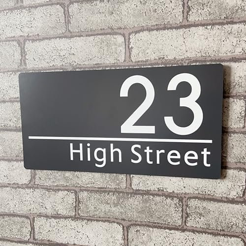 Puertas Números de Aluminio Compuestas Personalizadas con Números de Casa y de Impresión para Exterior en Gris Antracita Número de Calle para Casa Hotel Tienda Apartamento