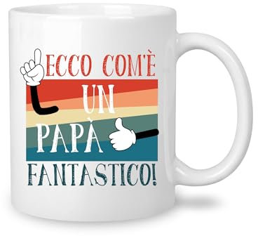 Yufansd Tazza Ceramica 350 ML Papà Idea Regalo Compleanno Festa del Papà Natale