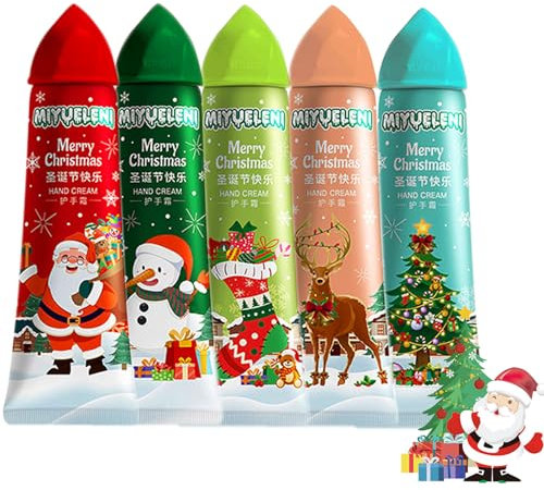 5PCS Handcreme Weihnachten Set,Hand Creams Set,Handcreme Weihnachtsgeschenke,Handcreme für sehr Trockene Rissige Hände,Hände Fuß Feuchtigkeitscreme,Geburtstagsgeschenk für Frauen/Mama Geschenk