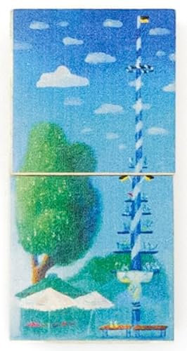 Muenchenblox Puzzle Viktualienmarkt Maibaum Holzpuzzle Geschenk Souvenir Mitbringsel Dekoartikel Kinderspielzeug Puzzle München Blox Holzklotz Holz