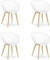 Homestyle4u 2822, Gartenstühle 4er Set bequem Kunststoffstühle Garten Küchenstühle modern Balkonstühle wetterfest Weiß
