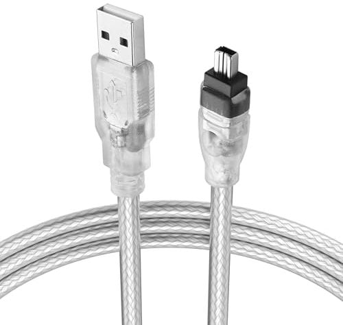 YAODHAOD Cable USB a Firewire compatible con cámara Sony DCR-TRV75E DV Firewire IEEE 1394 de 4 pines macho a USB A macho iLink adaptador cable convertidor (USB A macho a 4 pines)