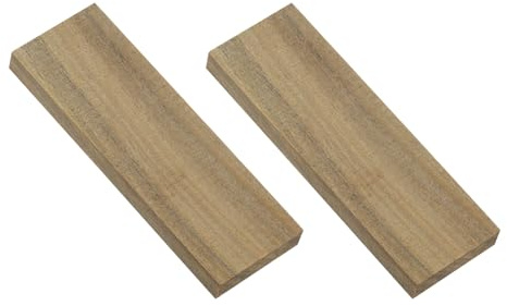 QUARKZMAN 2 Stück Hartholz 12cm x 4cm x 1cm Naturbelassene Exotische Holzblöcke Hartholzplatten für Holzarbeiten DIY Bastelprojekte Holzschnitzmessergriff, Dunkle Holzfarbe