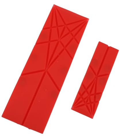 Polygons 3 in 1 Flat Measuring Spoons 2 Spoons with 6 Different Sizes Multifunctional Folding Flat Kitchen Gadget Utensils Spoons (Red)