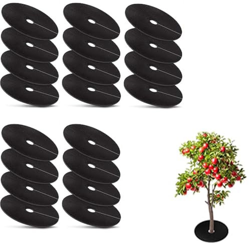 Taicols 20 Pezzi Tappetino Pacciamante Anti-Erbacce Rotondo, Tappetino Protezione Albero per Controllo delle Erbacce,Dischi Pacciamatura per Alberi, Anelli Pacciamatura per Alberi Non Tessuto (27cm)