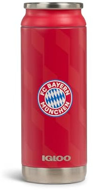 IGLOO bolsa de almuerzo cuadrada - FC Bayern München - artículo oficial de fan - bolsa térmica roja con el logo del club - lonchera aislada con correa para el hombro