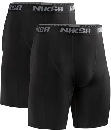 Niksa Lot de 1 ou 2 shorts de compression pour homme - Sous-vêtements fonctionnels - Sous-vêtement de sport - Couche de base - Respirant et à séchage rapide - Collant de course - Collant court, Lot de