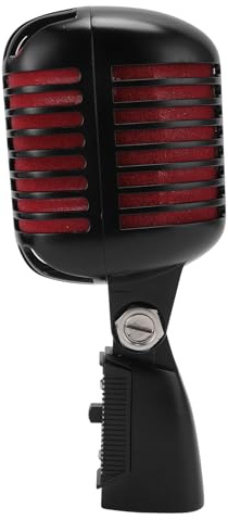 Oreilet Micrófono Vintage Antiguo, Micrófono Vocal Dinámico Retro Clásico, Cardioide Retro con Cable XLR, Ideal para Interpretación en, Grabación de Estudio, Escenario (Black)