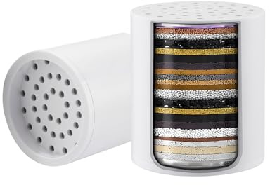 Ibergrif M91010-1 Recambio Filtro Ducha Universal Filtro Ducha Antical para Elimina Los Metales Pesados Cloro y Otros Depósitos en Agua Dura, Reduce la Picazón en la Piel Seca y la Caspa