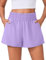 Shorts Damen Sommer Mode Sporthose Casual Einfarbig Kruz Hose mit Taschen High Waist Sportshorts Lässig Schnell Trocken Shorts für Frauen