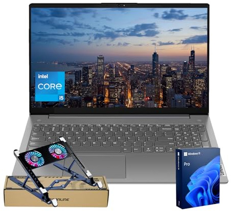 Lenovo Ordinateur portable professionnel V15, écran 15,6 1080p Full HD, Octa-Core i5-13420H (Beat AMD Ryzen 7 7730U), RAM 40 Go, SSD 1 To, Windows 11 Pro, gris, refroidisseur pour ordinateur portable