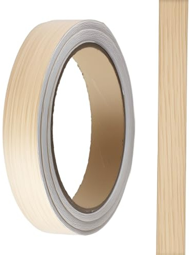 Lotsdonxia 18mm x 10M Oak Melamine Trim Edging Tape - Self-Adhesive PVC Wood Effect Edge Banding for Furniture, Worktops, Cabinets, Shelves and Restoration