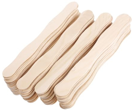 Operitacx 120 Pezzi Bastoncini Ondulati in Legno per Ventagli Manici Resistenti per Fai da Te e Artigianato Bastoni Jumbo per Gelati e Progetti Creativi per Matrimoni e Verniciatura