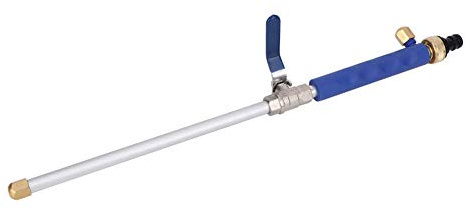 Generic Hochdruck-Wasserpistole aus Aluminiumlegierung für Kraftvollen Reinigungsspray, 15 M Sprühentfernung, für Autofenster-Garten, Blau/Silber, 18,3 Zoll