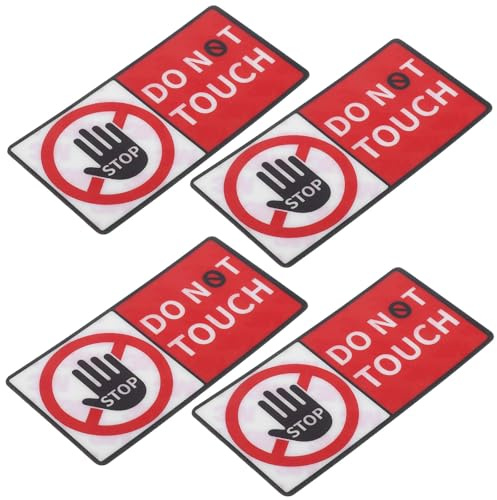 TOKIDNY Do Not Touch Warning Sign Stickers 4 Sheet Sturdy Self Adhesive Vinyl Decals for Toolboxes Glass Walls Industrial Areas