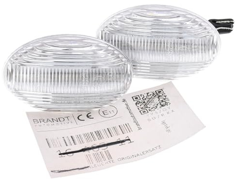BRANDT Seitenblinker Set LED Kotflügel Blinker + Kabel Weiss passend für Mercedes Benz A-Klasse W168 V168 Citan W415 Vito Viano W639 V639 W447 V447 Smart Fortwo 450 Roadster 452 Blinkleuchten