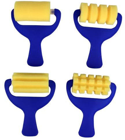 Rouleau Mousse Fantaisie 7 cm 4 pièces