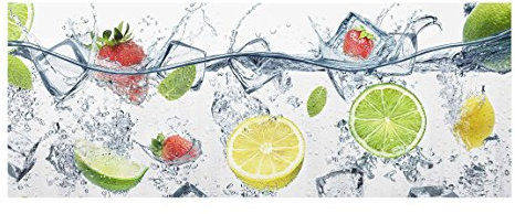 Bilderwelten Glasbild Wandbild Glas Kunstdruck Frucht Cocktail 30 cm x 80 cm