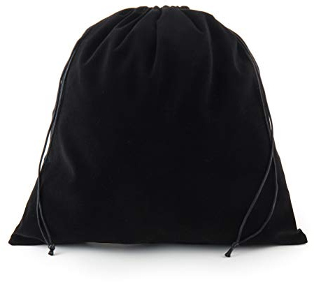 Sanrich Große schwarze Samtbeutel mit Kordelzug, 35,6 x 35,6 cm, Leckerlibeutel, Staubbeutel für Geschenk, Haartrockner, Hotel, Aufbewahrung, Samt, Turnbeutel, Kordelzug, Stoffverpackung, 5 Stück