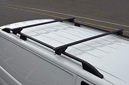 Black Cross Bars For Roof Rails To Fit T6 Transporter 100KG Lockable