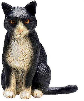 MOJO Cat Sitting Black and White Pet Farm Animal Model Toy Figure