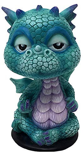 Wackelkopf Blauer Drache - Mittelfinger, Figur, Auto