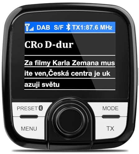 2.4 Colour Screen Tin-Nik DAB-388 DAB/DAB+ Car Radio Adapter, FM Transmitter, TFT Display, Smartphone Bluetooth Music Streaming and Hands Free Speaking