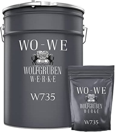 WO-WE Peinture résine époxy balcon et terrasse W735 sol en béton - NOIR 2,5kg