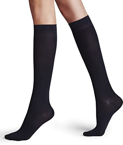 FALKE Damen Kniestrümpfe Vitalize 40 DEN W Kh halb-blickdicht mit Kompression 1 Paar, Blau Marine 6179, 39-42