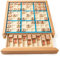 Lixada Holz Sudoku Puzzle Board Holz Sudoku Spiel Set mit Schublade Math Brain Teaser Desktop-Spielzeug,Schönes Kinder