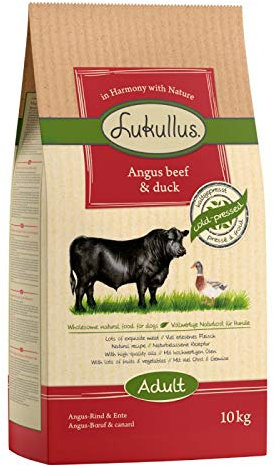 Lukullus Trockenfutter für ausgewachsene Hunde, Angus Beef & Duck, Sparpack: 2 x 10 kg