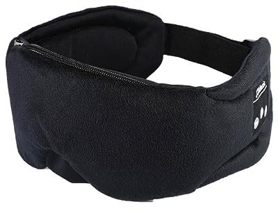 INF Schlafmaske mit integrierten kabellosen Kopfhörern, Bluetooth 5.0, schwarz, Augenmaske mit Wireless Kopfhörern, Schlafbrille mit Musik, Headset für Reise