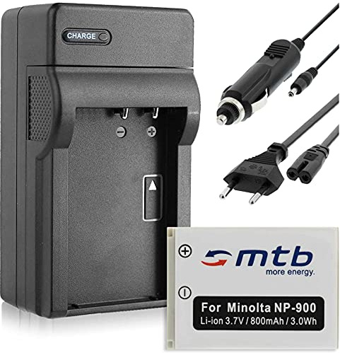 Ersatz-Akku + Ladegerät (Netz, KFZ) kompatibel mit Konica Minolta NP-900, Olympus Li-80B … (Siehe Beschreibung)
