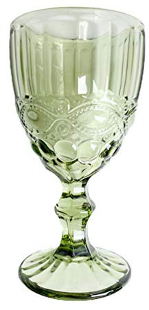 PRETYZOOM Colored Glassware Wine Glasses Vintage Water goblets Pink Drinking Glass Green- European Vintage Glasses European Style Goblet- Retro Glass Wine Glass