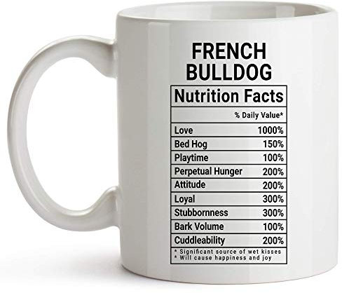NA Tasse de Bouledogue français, Blanc, Tasse de café de Valeur nutritive, Cadeaux de Bouledogue français pour Les Femmes