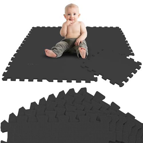 LittleTom 9 Teile Spielmatte Baby Puzzlematte ab Null - 30 x 30 cm Krabbelmatte Bodenmatte Kinder - Puzzle Teppich Kinderzimmer Matte - Outdoor Bodenschutzmatte Spielteppich - EVA Schaumstoff Isomatte
