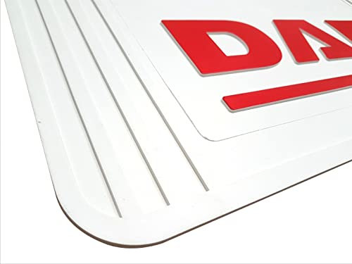 Schutzbleche aus Gummi mit roter Prägung für Lkw, passend für alle Modelle DAF, Weiß