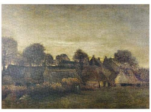 MyPuzzle Farming Village at Twilight (1884) by Vincent Van Gogh - Premium 1000 Teile Puzzle - MyPuzzle Sonderkollektion von Aepyornis