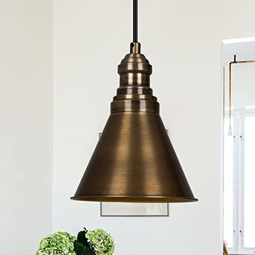 bamyum Cole Industrielle Hängeleuchte, Handbemalter 16 cm großer Kronleuchter für das Wohnzimmer, Kronleuchter für die Küche aus Metall, Vintage Antike Lampe für Schlafzimmer, Hängeleuchte