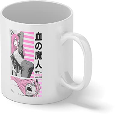 Power Chainsaw Anime Gore Denji Pochita Makima Tasse blanche Café Mug