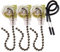 Topbuti 3 Pack Ceiling Fan Switch Zing Ear ZE-109 Two-Wire Light Switch, Wall Lights Pull Chain Switch Control Replacement with Pull Chain for Ceiling Fan Light, Wall Lamps, Cabinet Light