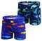 NautySaurs Lot de 2 maillots de bain pour garçons de 1 à 11 ans - Motif dinosaure et requin, Bleu roi requin + bleu marine, 6-8 ans