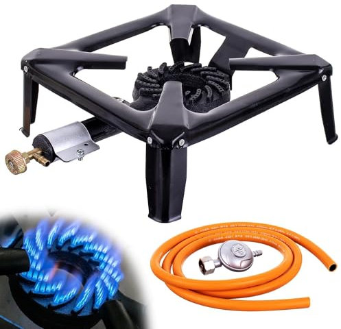 Un réchaud tabouret à gaz 5,5kW Brûleur en fonte Réchaud de camping 30x30cm